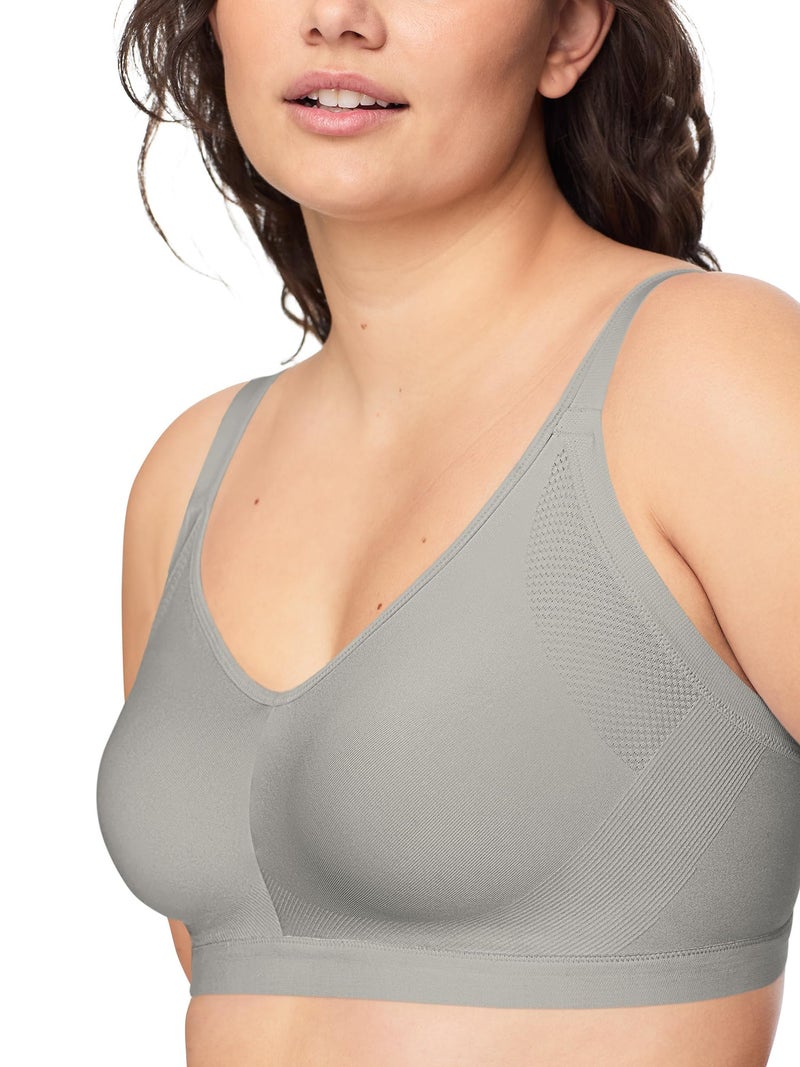 Warner's Women's Easy Does It Underarm Smoothing with Seamless Stretch Wireless Lightly Lined Comfort Bra RM3911A, Grey Heather, X-Large - Image 1