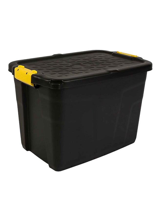 Strata Heavy Duty Stackable Storage Box with Lid Black and Yellow 60 Liter XW442-BLK/YEL-EX - Image 1