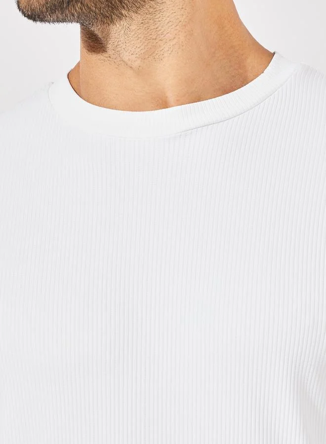 ستايلي Ribbed Oversized Heavy Jersey T-Shirt