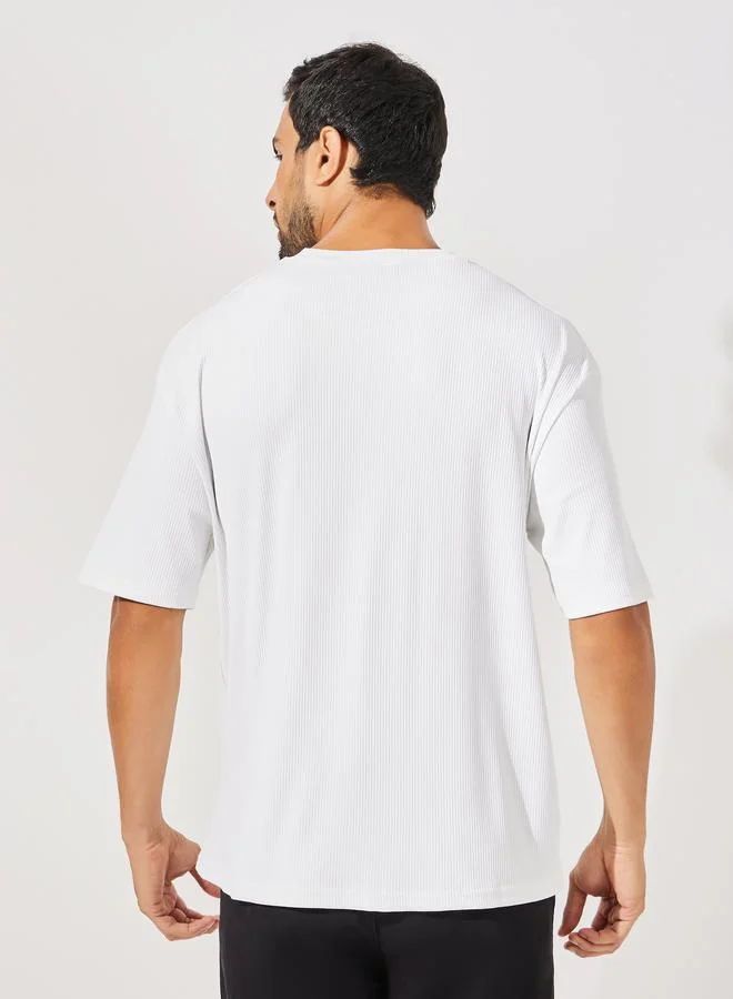 ستايلي Ribbed Oversized Heavy Jersey T-Shirt