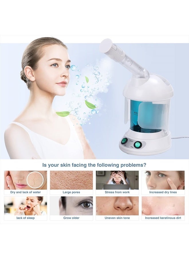 DYB - Portable Facial Steamer, Nano Ionic Face Steamer with 360°Rotatable Sprayer,Mini Facial Steamer for Salon and Spa,1 Piece Headband and 4 Pieces Steel Skin Kits. - Image 1