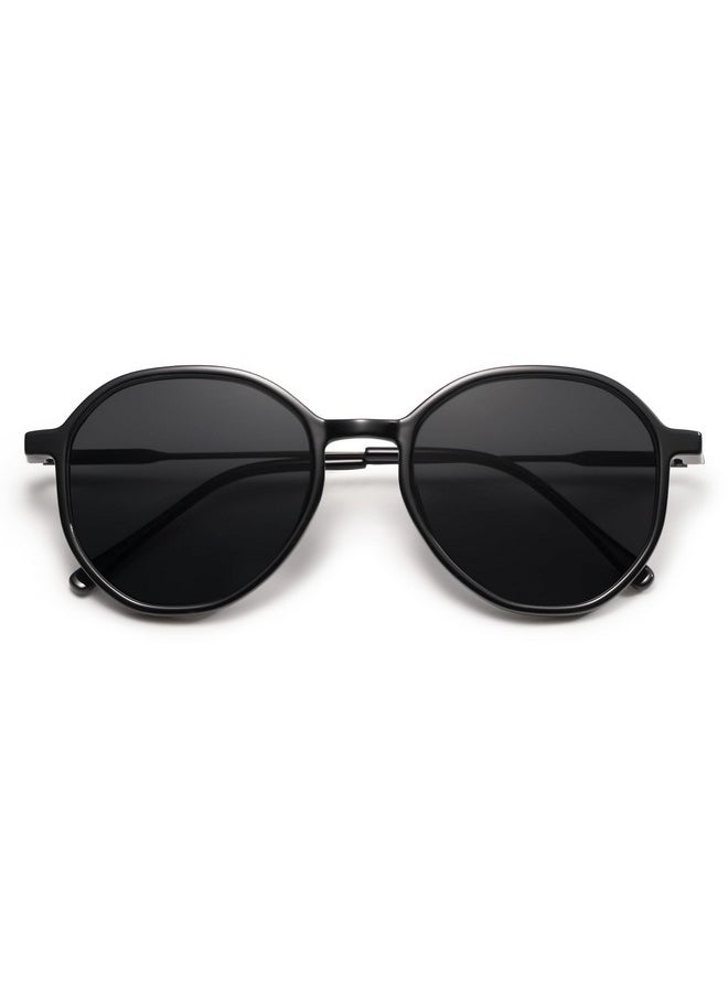 Sojos Fashion Hexagon Round Sunglasses For Women Trendy Inspired Designer Style Big Shades Sunglasses Sunnies Sj2181 With Black Framegrey Lens  - Image 1