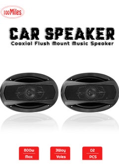 100Miles Car Speaker 3-Way Speaker 48W/800W Speaker 6x9" Coaxial Flush Mount Music Speaker 2 Pcs Set - 100 Miles  - Image 1