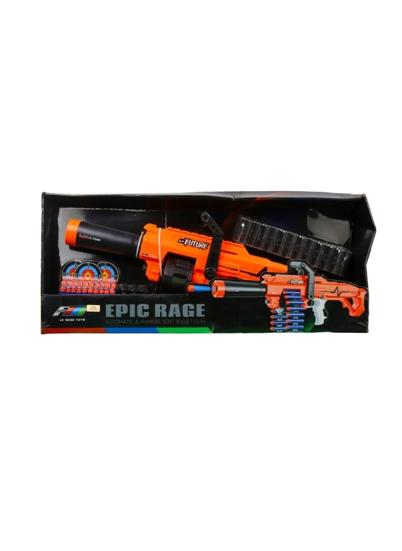 Epic Rage Future Automatic & Manual Soft Bullet Gun 30 Bullets - G11  - Image 2