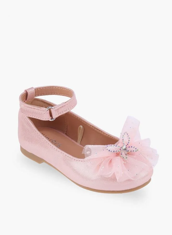 جونيورز Girls Hook & Loop Ballerina Shoes