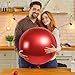 Halloscume 3 Pcs 32 Inch 4d Round Ball Balloons Holographic Balloons for Spring Foil Rainbow Decor for Under The Sea Mermaid Groovy Party Stage Valentines Day Wedding Birthday PartyRed - Image 4
