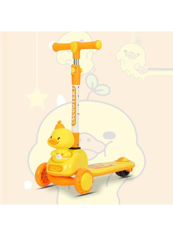 سكوتر أطفال بثلاث عجلات بتصميم بطة جذابة – لون أصفر - Image 4