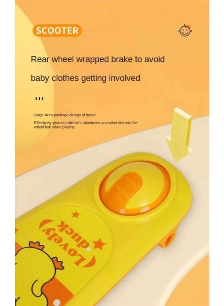 سكوتر أطفال بثلاث عجلات بتصميم بطة جذابة – لون أصفر - Image 2