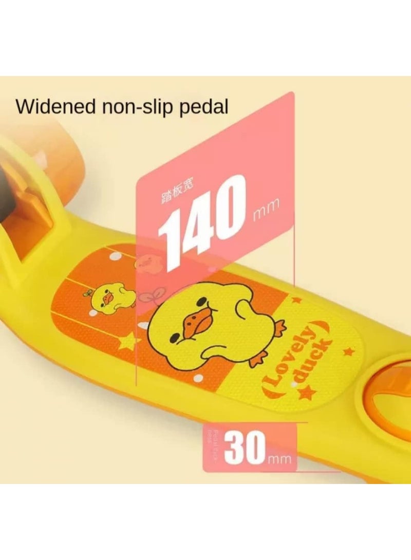 سكوتر أطفال بثلاث عجلات بتصميم بطة جذابة – لون أصفر - Image 3