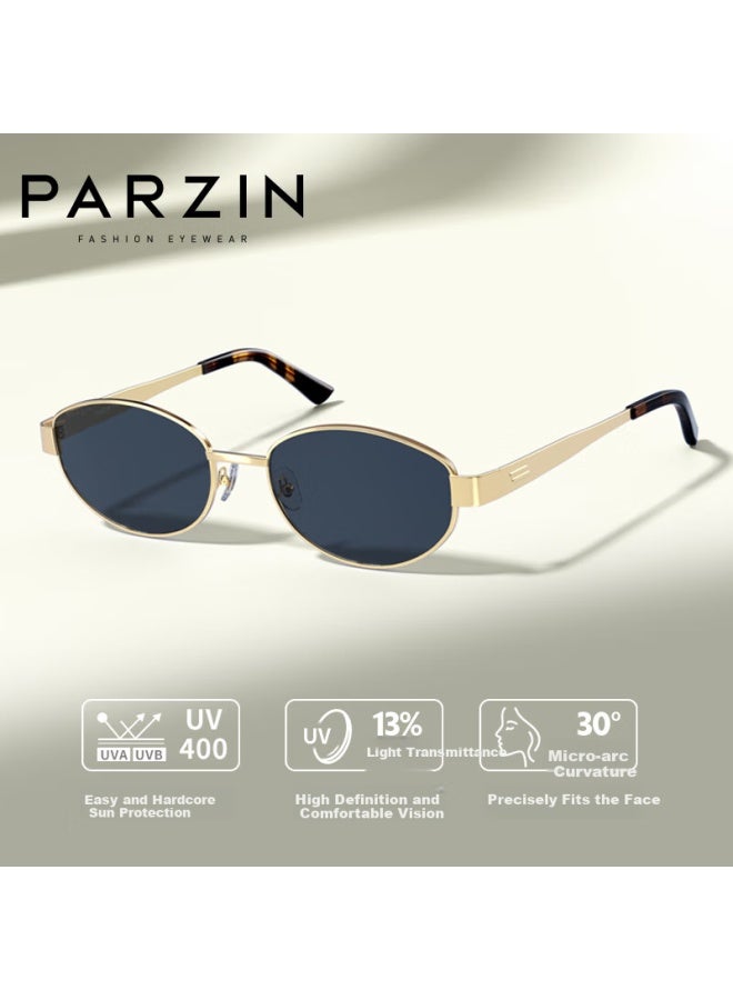 Parzin Polarized Sungl For Women, Elegant Vintage Style Oval Frame British-inspired Gl, Driving Ink Pz8387 - Image 1