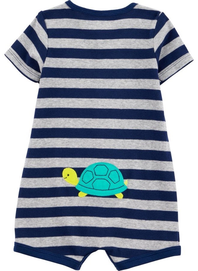 Simple Joys by Carter's Baby Boys' 3-Pack Snap-up Rompers, Grey Stripes/Red Mini Stripes/White Sailboats, 0 Months (Pack of 3) - Image 2