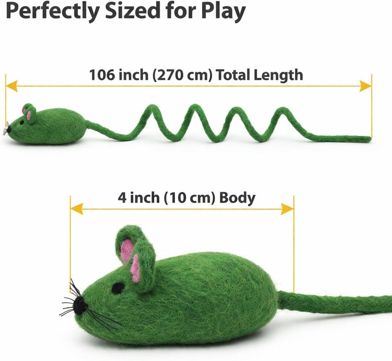 Glaciart One ألعاب قطط من نوع “Glaciart One Felt Lizard”، عدد 2 قطعة، مصنوعة من صوف طبيعي 100%， آمنة للحيوانات الأليفة، باستخدام أصباغ غير تحتوي على مادة AZO. - Image 3