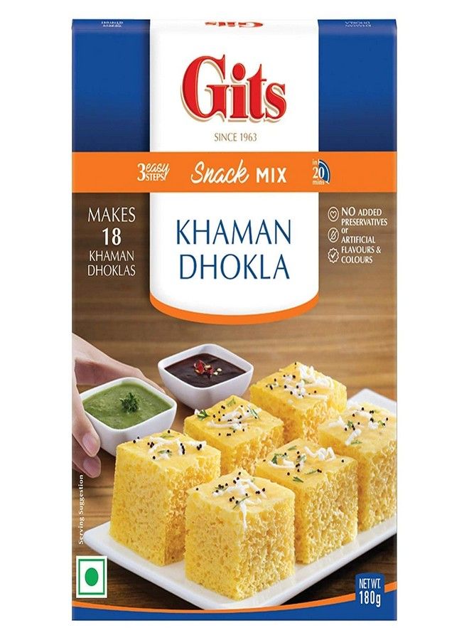 Gits Instant Khaman Dhokla Snack Mix, Pure Veg, Indian Snack Mix, 720g (Pack of 4, 180g Each) - Image 2
