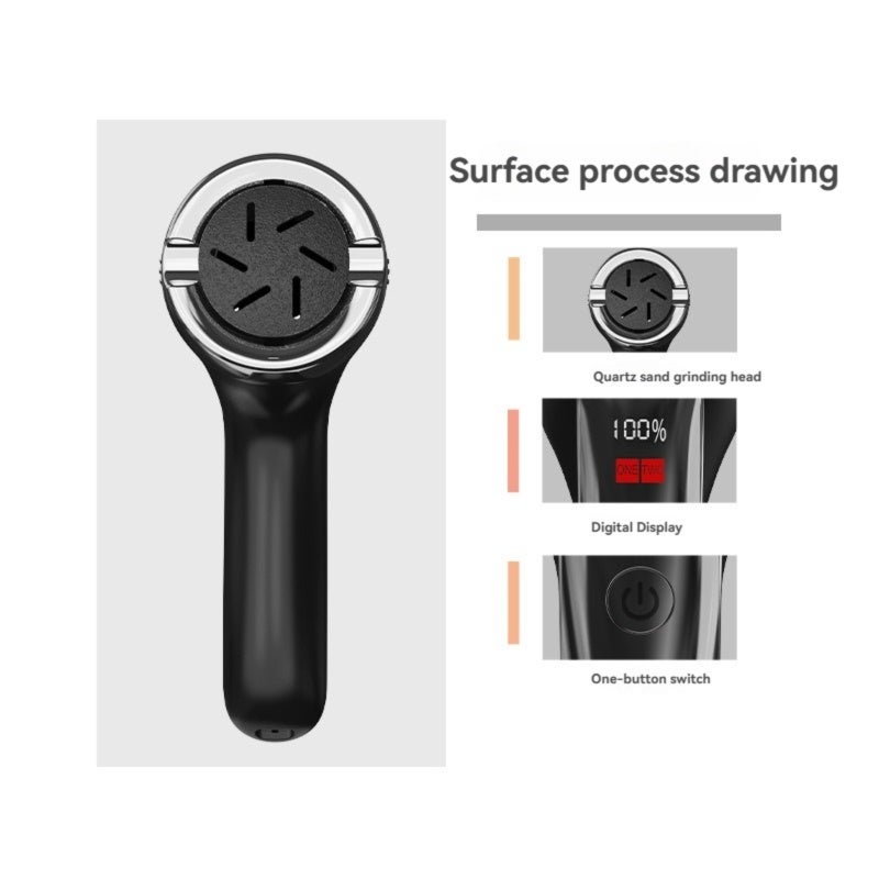 Electric Vacuum Foot Grinder: Black Handheld Lightweight Design - Vacuum Splash-proof Function LED Pedicure Device for At-home Foot Care - Image 3