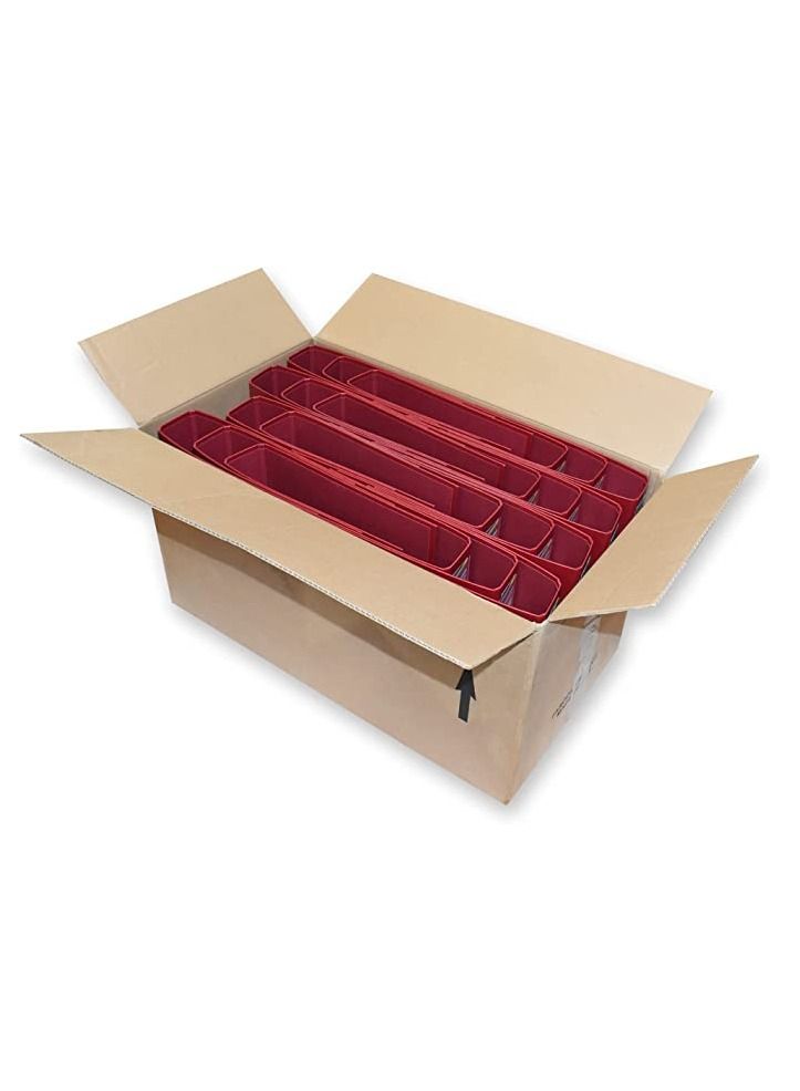 FIS Pack of 24 Pieces Fixed Mechanism Box File Red/Silver - Image 1
