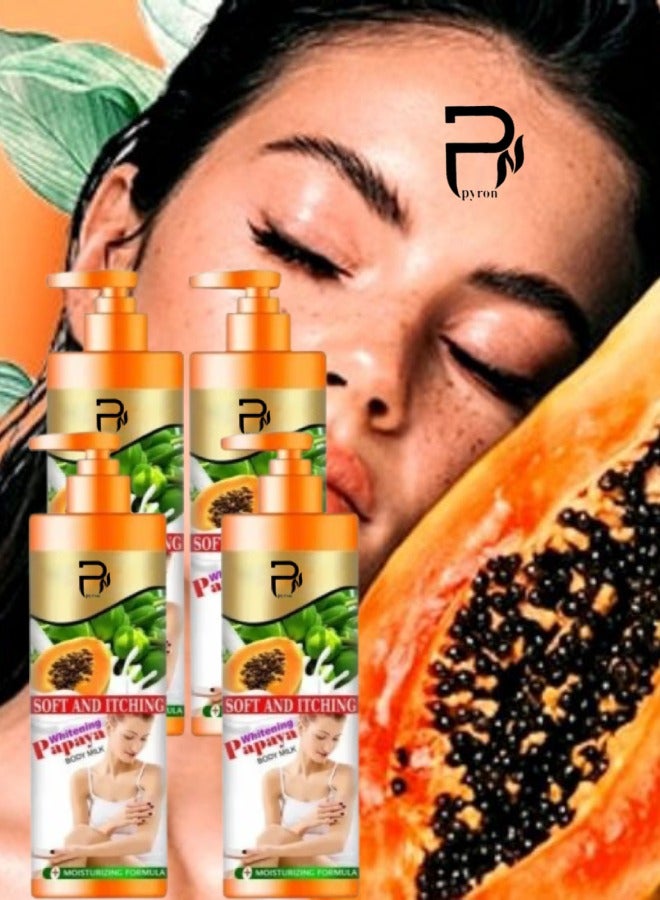 بيرون 4 قطع لوشن الجسم برائحة البابايا للترطيب والحكة 500جرام - Image 1