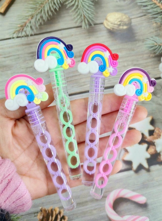 PSDFH 24 Packs Mini Bulk Rainbow Shape Bubble Wands for School Beach Pool Theme Summer Party Supplies - Image 2