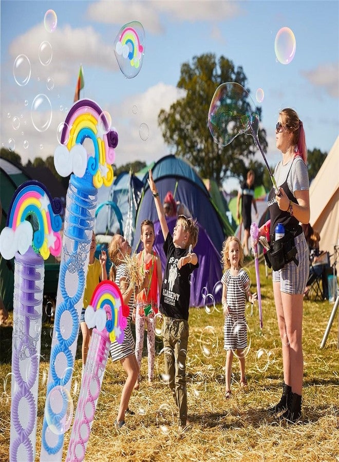 PSDFH 24 Packs Mini Bulk Rainbow Shape Bubble Wands for School Beach Pool Theme Summer Party Supplies - Image 4