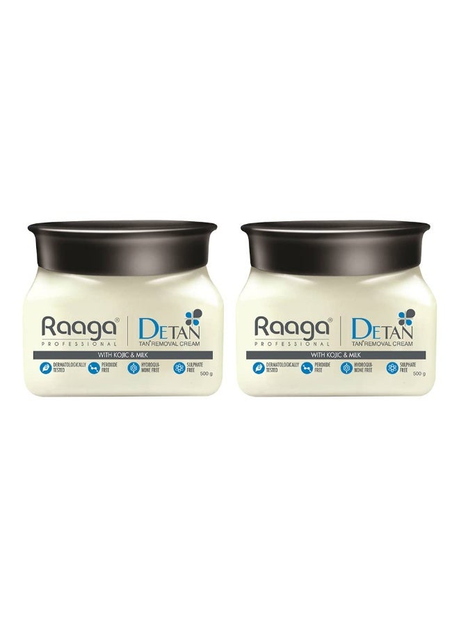 Raaga Professional De-Tan Tan removal Cream Kojic & Milk | 500 GM | Pack of 2 - Image 1
