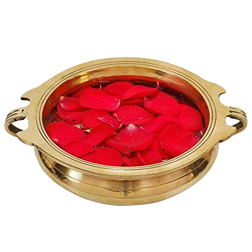 BUYERWELL Plain Brass Decorative Urli/Uruli Bowl 8 Inch Handcrafted Bowl for Floating Flowers Home Office Wedding Decor Vastu Puja Gift, 1000 ML - Image 5