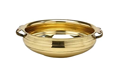 BUYERWELL Plain Brass Decorative Urli/Uruli Bowl 8 Inch Handcrafted Bowl for Floating Flowers Home Office Wedding Decor Vastu Puja Gift, 1000 ML - Image 2