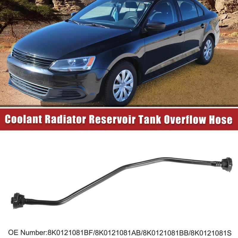 X AUTOHAUX X AUTOHAUX Coolant Radiator Reservoir Tank Overflow Hose Fit for Audi A4 B8 Saloon/Avant/Allroad 2007-2015 No.8K0121081BF/8K0121081AB- Pack of 1  - Image 2