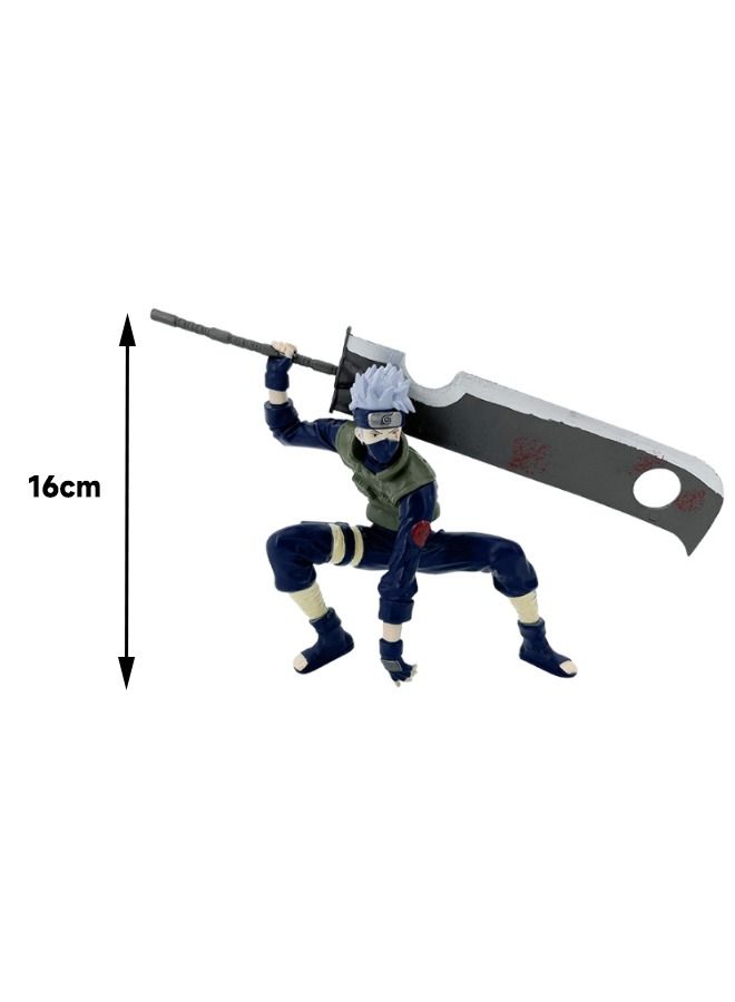Naruto Hatake Kakashi Action Figure, Big Sword Hatake Kakashi Figure Toy, Anime Realistic Statue Figure, Super Collectible Model Statue Anime Figure Toy 16CM - Image 2