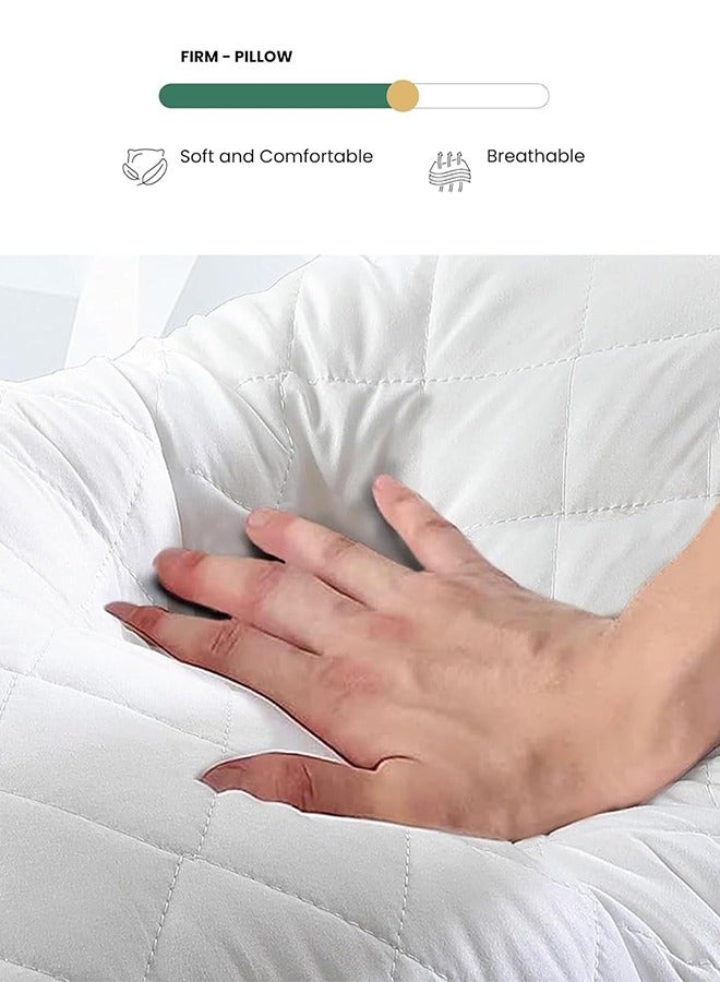 Eworld 2-Pack Hotel-quality White bed Pillows, Diamond Quilted for Side & Stomach Sleepers, Hypoallergenic, Soft & Fluffy, Lightweight & Breathable with Durable Polyester Filling for Supreme Comfort (50x75 cm) - Image 4