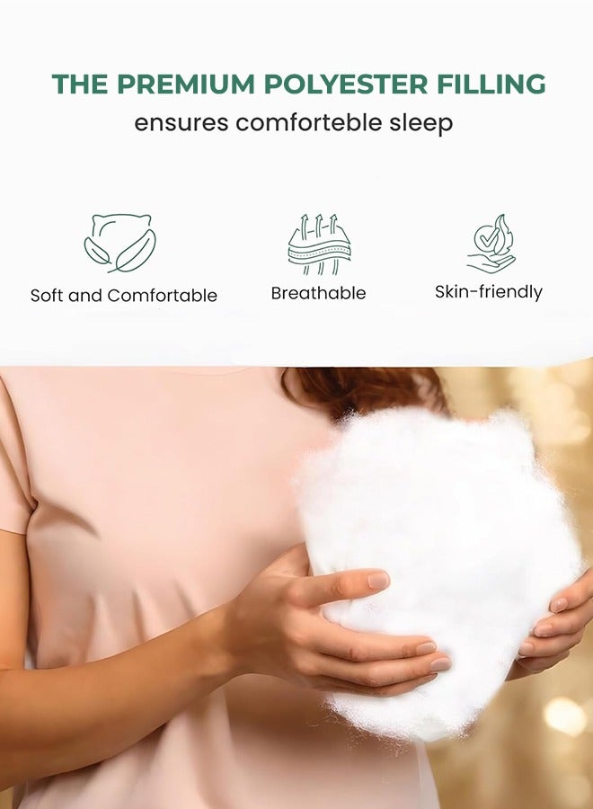 Eworld 2-Pack Hotel-quality White bed Pillows, Diamond Quilted for Side & Stomach Sleepers, Hypoallergenic, Soft & Fluffy, Lightweight & Breathable with Durable Polyester Filling for Supreme Comfort (50x75 cm) - Image 3