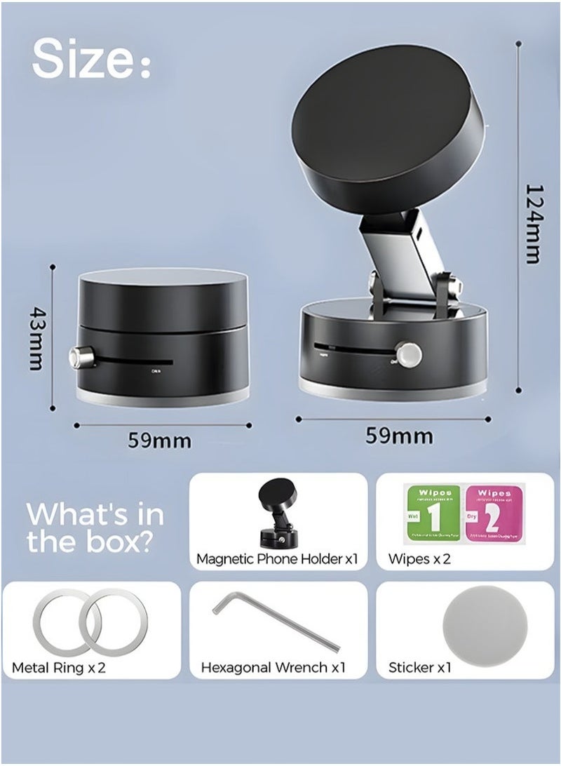 mobile stand Magnetic car phone holder, vacuum adsorption base, multi-angle rotation, magnetic bracket, easy to install  - Image 3