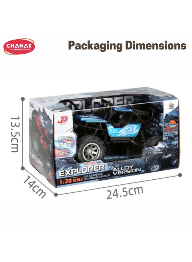 Chanak Explorer 1:20 Scale RC Off-Road Climbing Car, Alloy Version, Rechargeable Remote Control Rock Crawler with LED Headlights, 4-Wheel Drive High-Performance  (Color as per availability) - Image 3