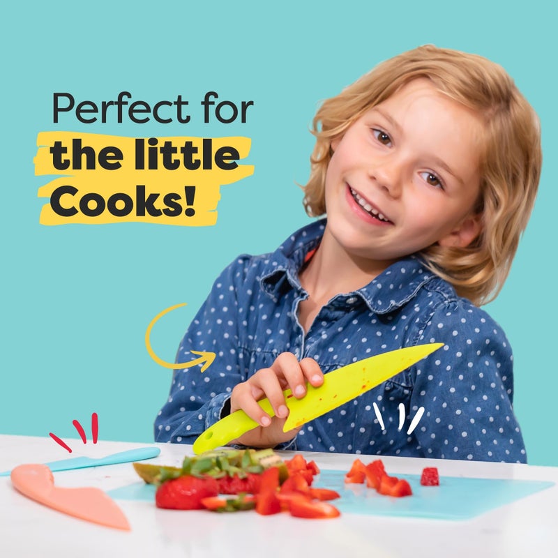 Baketivity 3 Piece Kids Knife Set | Plastic Kids Safe Knives for Kitchen | Toddler Knife Set for Real Cooking | Dishwasher Safe, Kid Friendly Safe Knives Set for Cutting Fruits, Veggies, Cakes - Image 3
