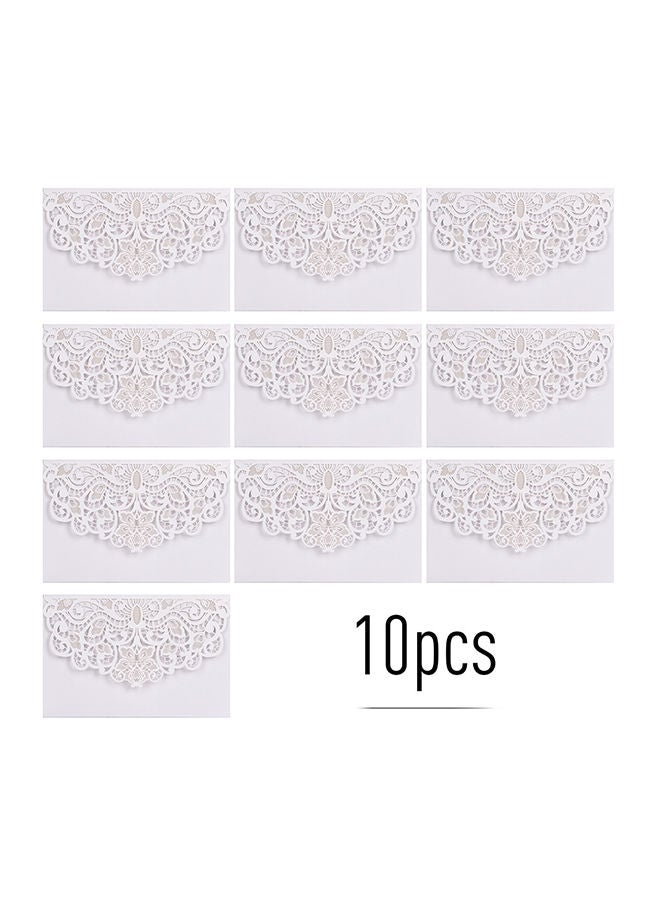 NIBEMINENT 10-Piece Pearl Paper Invitation Card Holder Set White
