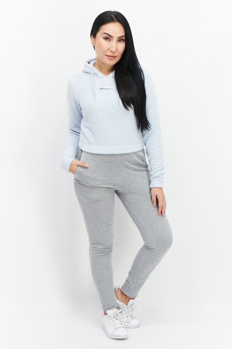 Ellesse هودي رياضي للنساء بشعار العلامة التجارية مع سحب، أزرق فاتح - Image 4