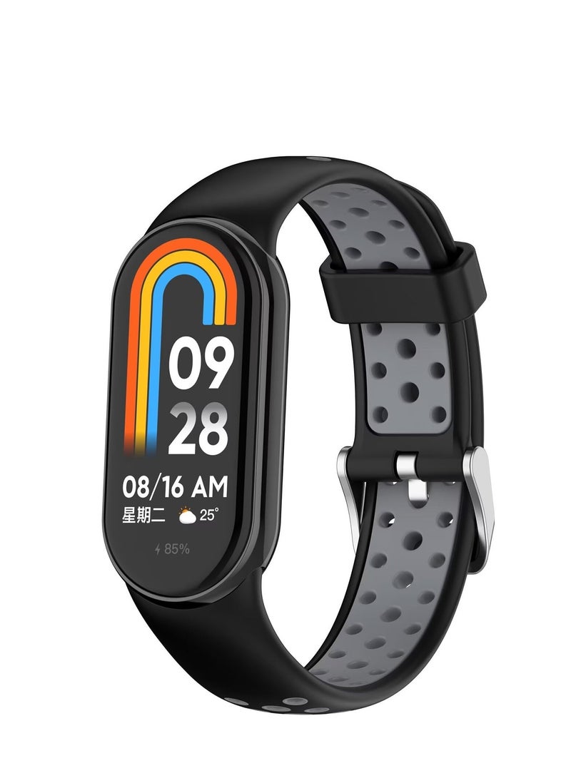 Watch Bands for Xiaomi Smart Band 9/ Band 9 NFC Adjustable Silicone Wristband Quick Release Strap Sport Replacement Band Compatible with Xiaomi Smart Band 9 Smart Watch (Black) - Image 1