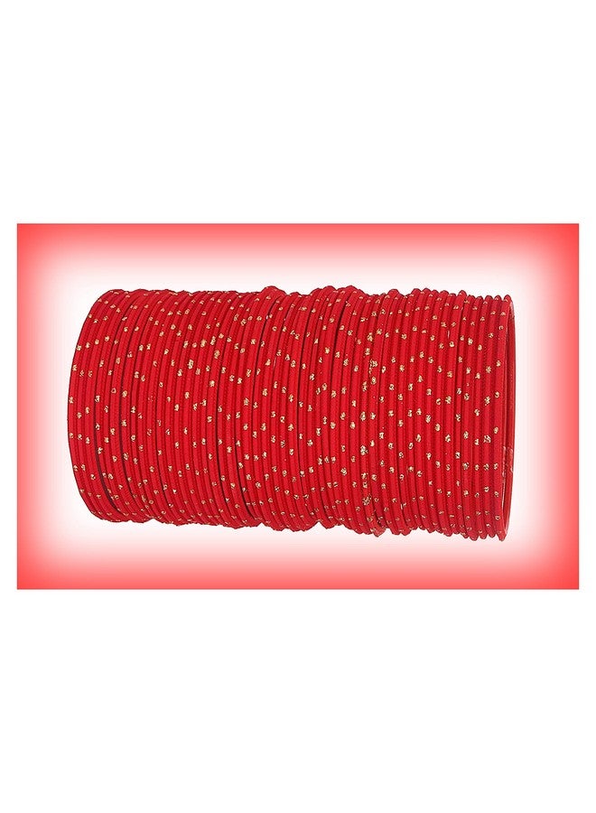 NMII Non-Precious Metal Base Metal with Polka Dots Glossy Finished Bangle Set For Women and Girls, (Red_2.6 Inches), Pack Of 48 Bangle Set - Image 4