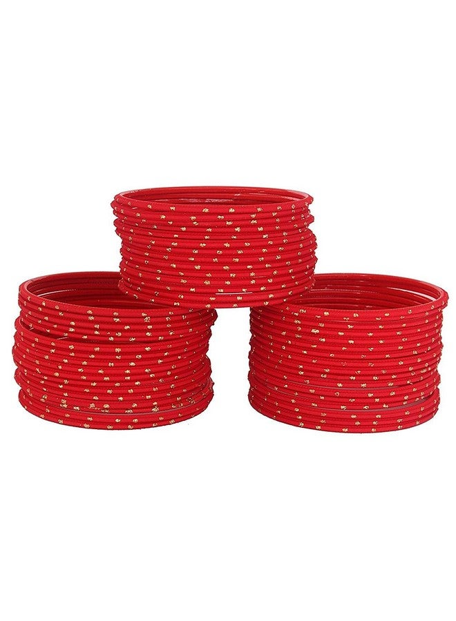 NMII Non-Precious Metal Base Metal with Polka Dots Glossy Finished Bangle Set For Women and Girls, (Red_2.6 Inches), Pack Of 48 Bangle Set - Image 3