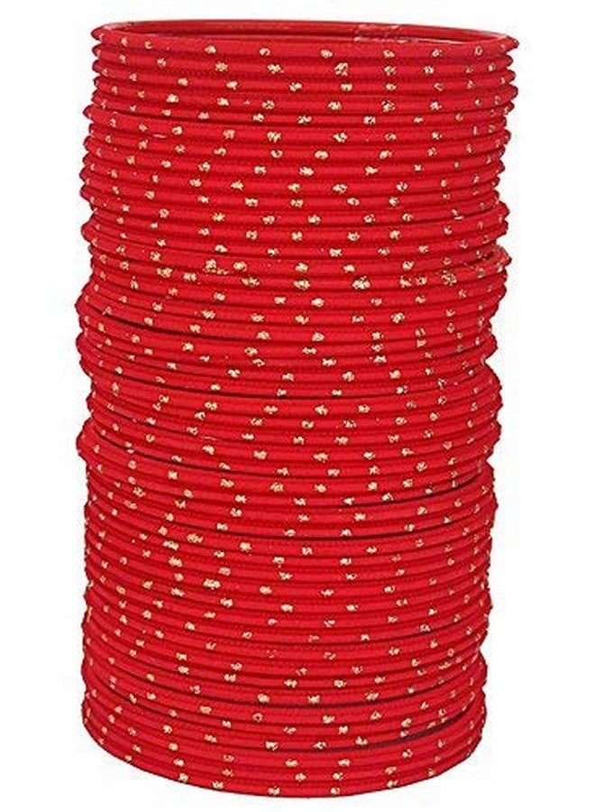 NMII Non-Precious Metal Base Metal with Polka Dots Glossy Finished Bangle Set For Women and Girls, (Red_2.6 Inches), Pack Of 48 Bangle Set - Image 2