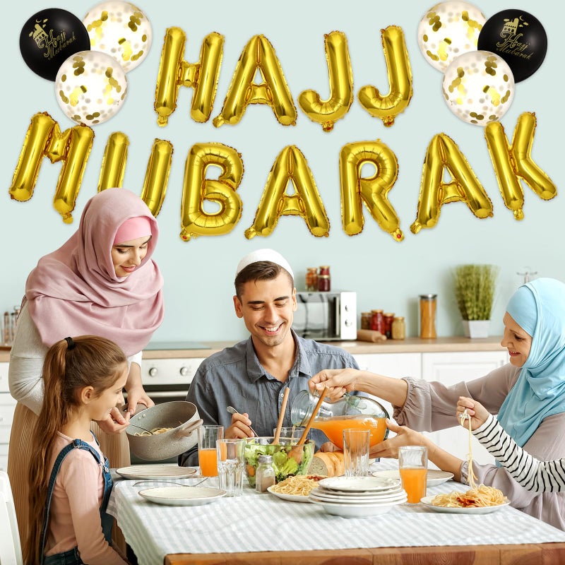 BESTOYARD Ramadan Eid Party Decorations Set, Sequin Foil Balloons Mubarak Banner, 1 Count - Image 3