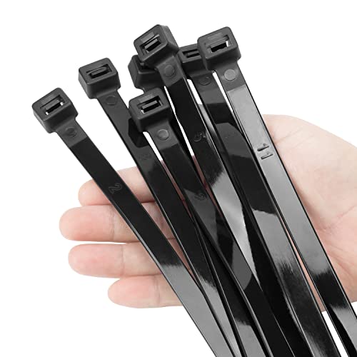 XINGO 20 inch Black Zip Ties Heavy Duty 40 PCS 250 LBS Ultra Strong Plastic Wire Ties Large Cable Ties Extra Long Tie Wraps Indoor and Outdoor UV Resistant - Image 1