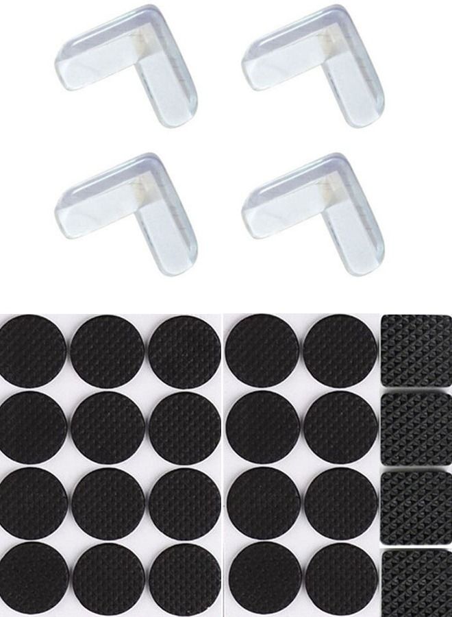 28 قطعة واقيات وحامي لزوايا الطاولات وقواعد الكراسي لمنع الانزلاق والحماية من التأكل - Image 1