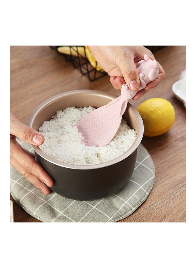 NIBEMINENT Cute Rabbit Shape Non Stick Rice Paddle Spoon Pink - Image 1