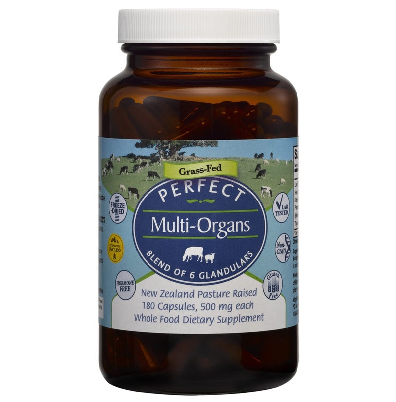 Perfect Supplements Perfect MultiOrgans 180 Capsules A Blend of 6 Synergistic Glandulars 100 Freeze Dried Hormone Free New Zealand Pasture Raised