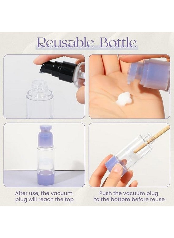 JAMBUVANTI 50ML Airless Lotion Pump Bottle, Transparent Airless Cosmetic Cream Pump, Transparent Plastic Travel Size Pump Bottle, Refillable Travel Lotion Dispenser Bottle (1) - Image 3