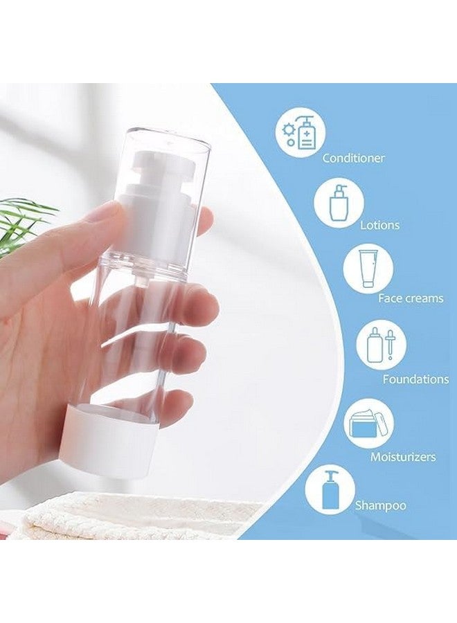 JAMBUVANTI 50ML Airless Lotion Pump Bottle, Transparent Airless Cosmetic Cream Pump, Transparent Plastic Travel Size Pump Bottle, Refillable Travel Lotion Dispenser Bottle (1) - Image 2