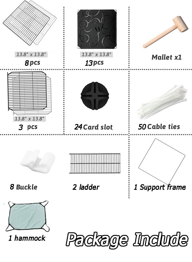 Generic 3-Tier Cat Cage Enclosures Cat Playpen Detachable Metal Wire Indoor Diy Kennels Crate Large Exercise Place With 2 Climbing Ladders For 1-2 Cats (Black) 70x35x105 Cm  - Image 3
