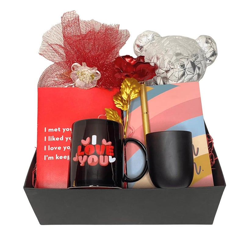 Northland Valentines Day Gifts for Women with Greeting Card Rose Diary Pen Mug Teddy Bear Ideal Gift for Valentine Day Valentine Week Hamper Birthday Anniversary Gift Set for Wife Girlfriend Her - Image 1