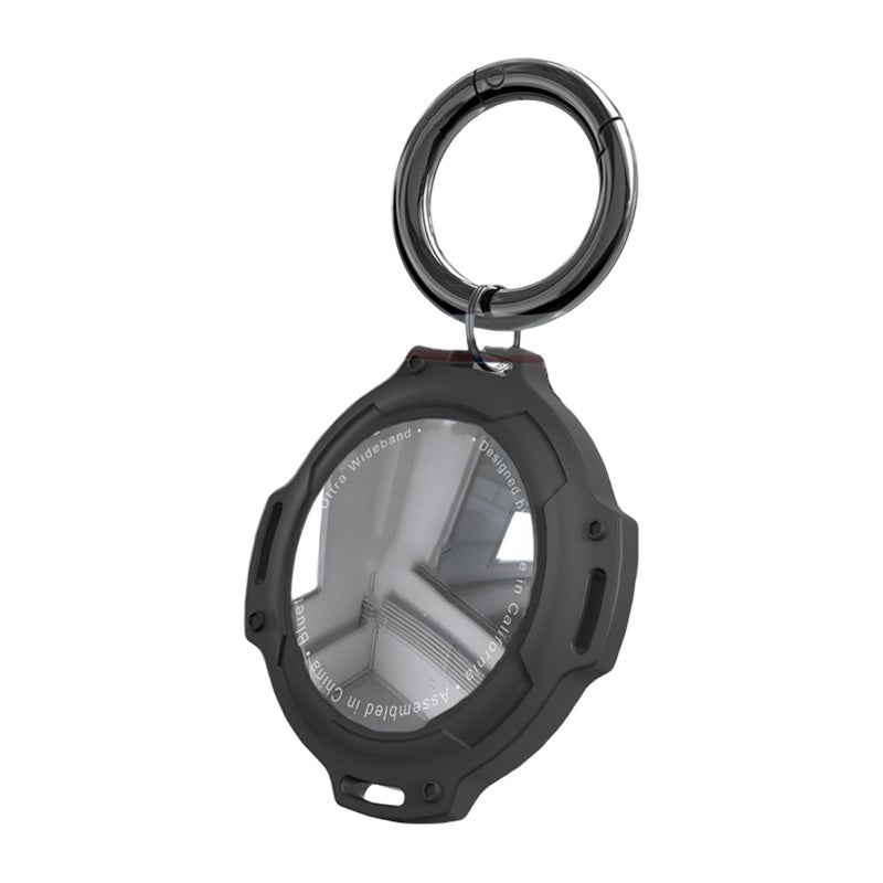 Black Full Coverage Clear Shockproof Protective Case With Keychain For Trackers - Image 2