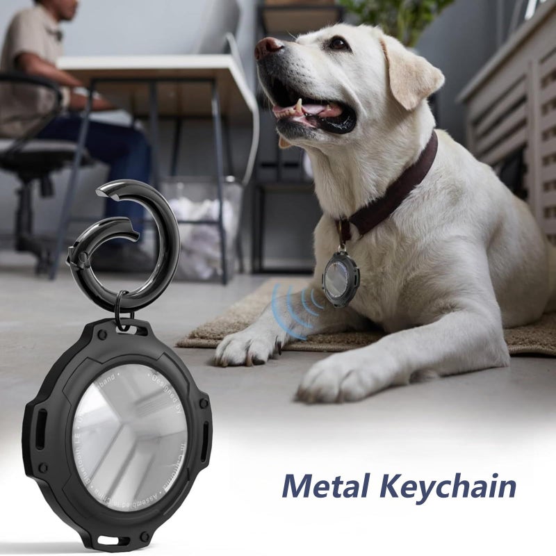 Black Full Coverage Clear Shockproof Protective Case With Keychain For Trackers - Image 5