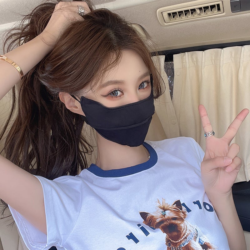 Summer Ice Silk Breathable Sunscreen Mask Gradient Outdoor Hanging Ear Korean Style Uv Protection Eye Angle Full Face Mask - Image 5